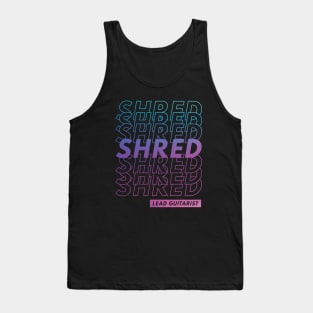 Shred Lead Guitarist Repeated Text Purple Gradient Tank Top